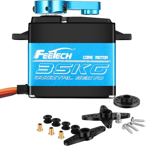 Miniatura 9 de FEETECH Servo motor de 44.1 lbs 7.4 V de alto voltaje impermeable de alto par RC servo servo de metal completo servo digital, caja de aluminio