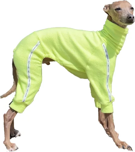 Miniatura 51 de D Doggy Star - Suéter de galgo italiano de cuello de tortuga, conjunto de mono de vellón cálido, ropa de Whippet para perro (XL, azul marino Pkt)