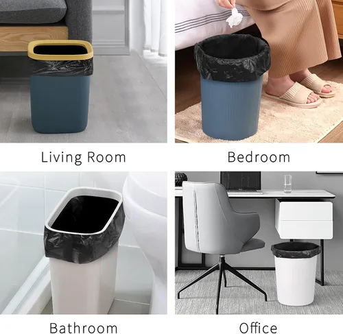 Miniatura 7 de Toplive Bolsa de basura para el hogar, baño, dormitorio, cocina, oficina (negro, 8 galones)