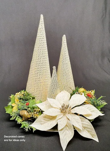 Miniatura 7 de Paper Mache Cone - Juego variado de 4 unidades de 17.87 x 5, 13.75 x 5, 10.63 x 4, 7 x 3 pulgadas.