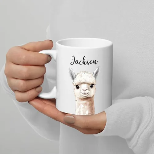 Miniatura 5 de Tazas de café de alpaca personalizadas elige nombre, regalos para hombres, mujeres, amantes de las alpacas, taza de café personalizada con acento