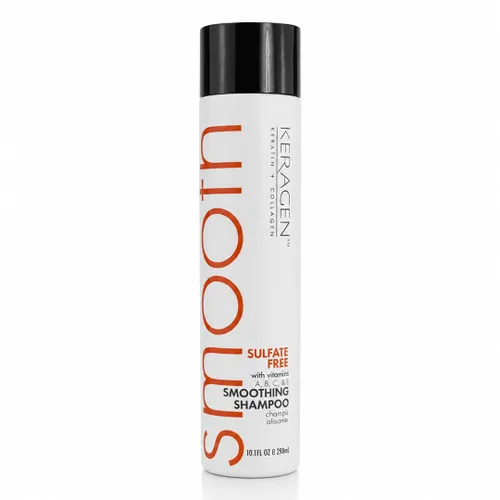KERAGEN Champú suavizante sin sulfato – Fórmula de doble proteína para cabello teñido y dañado | Control de encrespamiento, protección contra el