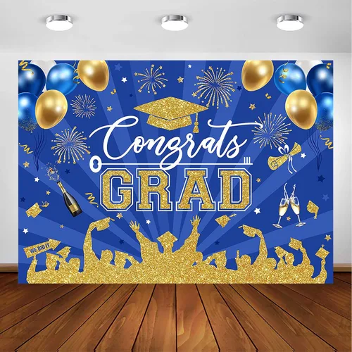 Miniatura 11 de Avezano Fondo de graduación Congrats Grad, decoraciones de fiesta de graduación de clase de 2026, fondo de sesión de fotos, felicitaciones