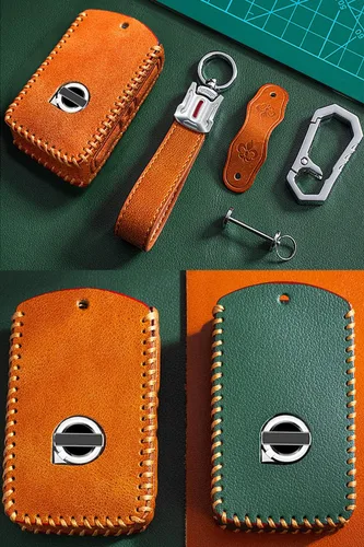 Miniatura 7 de 2022 Funda de llave de cuero para llavero de protección para Volvo XC40 XC60 XC90 S90 V90 Funda de llave inteligente con llaveros Accesorios Funda