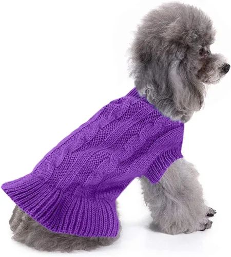 Miniatura 2 de Chborchicen - Suéteres de punto para perros pequeños, suéter de punto para mascotas, gatos, cálido, sudadera para perro, ropa de invierno, suéter