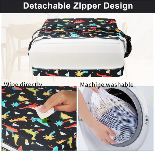 Miniatura 4 de Asiento elevador para niños pequeños para silla de cocina, mesa de comedor, lavable, grueso, resistente, silla elevadora portátil para niños Negro