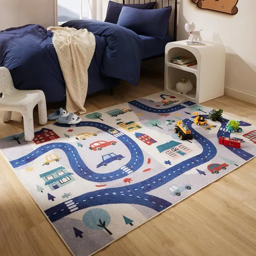 Miniatura 16 de SLEEP ZONE Alfombras infantiles para sala de juegos, alfombra de animales para dormitorio de niños y niñas, alfombra lavable para guardería