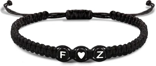 Pulseras con iniciales para mujeres y hombres, regalos para novia, novio, pulseras de letras "I Love You", regalos para ella, él, mejor amigo,