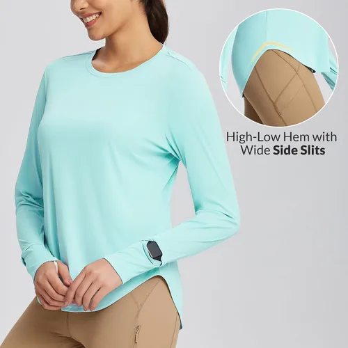 Miniatura 52 de BALEAF - Camisetas de sol de manga larga para mujer, con FPU 50+, para senderismo, ligeras, de secado rápido, protección contra rayos ultravioleta