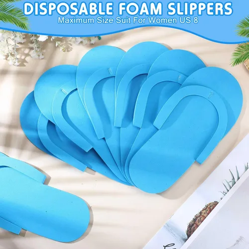 Miniatura 6 de JenPen 60 Pairs Disposable Pedicure Slippers Foam Spa Pedi Flip Flops Bulk Foldable Sandals Shoes for Guest Women Men Salon Spa Hotel Shower Foot