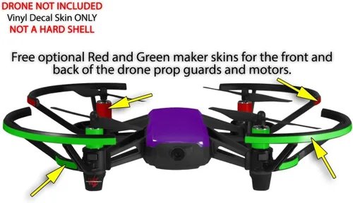 Miniatura 3 de Paquete de 2 calcomanías para DJI Ryze Tello Drone Solids Collection Purple Drone no incluido