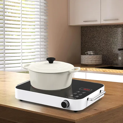 Miniatura 9 de Placa de cocina eléctrica de 110V, estufa eléctrica portátil de 1800W, placa caliente infrarroja, quemador individual Nafewin para encimera