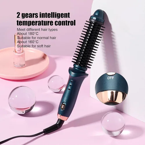 Miniatura 8 de Cepillo eléctrico 2 en 1 para rizar y alisar el cabello, herramienta de peinado termostático inteligente con 2 ajustes de calor y calentamiento