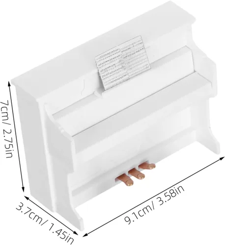 Miniatura 2 de TOYANDONA Casa de muñecas vertical modelo de piano en miniatura teclado de piano juguete con taburete para niños musical educativo micro paisaje