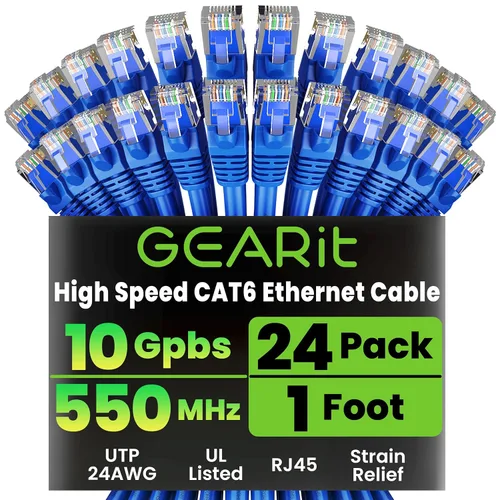 Miniatura 41 de GearIT Cable Ethernet Cat 6 de 1.5 pies y 18 pulgadas (paquete de 24) - Cable de conexión Cat6, cable de conexión Cat 6, cable Cat6, cable Ethernet