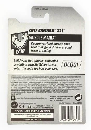 Miniatura 2 de Hot Wheels 2018 Muscle Mania 1/10 - 2017 Camaro ZL1 (negro)