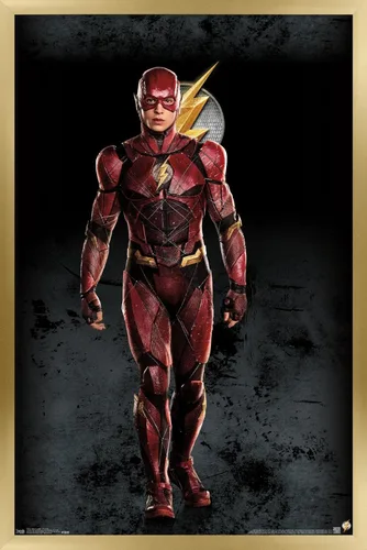 Miniatura 16 de Trends International Película de DC Comics - Liga de la Justicia - Póster de pared The Flash, 14.725 x 22.375 pulgadas, versión enmarcada de madera