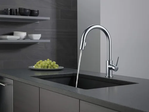 Miniatura 7 de Delta Faucet Trinsic - Grifo de cocina de níquel cepillado, grifos de cocina con rociador extraíble, grifo para fregadero de cocina con acoplamiento