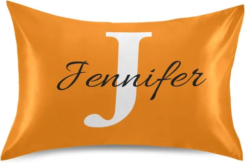 Miniatura 18 de Fundas de almohada negras personalizadas de seda con cierre de sobre, funda de almohada de satén tamaño estándar para personas que duermen