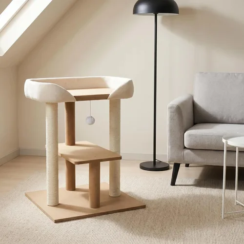 Miniatura 7 de SHENGOCASE Moderna torre de madera para gatos con plataforma extragrande, sofá cama para Maine Coon, diseño de vista de ventana para varios gatos