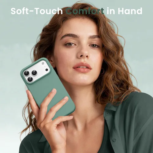 Miniatura 438 de GONEZ Funda de silicona para iPhone 15 Pro Max, compatible con Magsafe, protector de cámara + protector de pantalla, forro de microfibra suave
