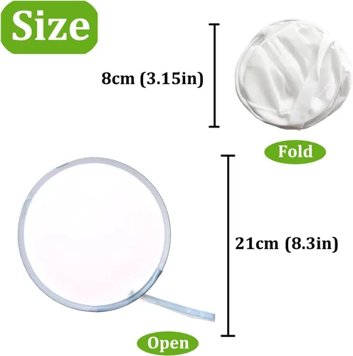 Miniatura 7 de MXY Abanico plegable de mano blanca para manualidades, abanicos de mano redondos en blanco, abanicos de decoración para manualidades, se puede
