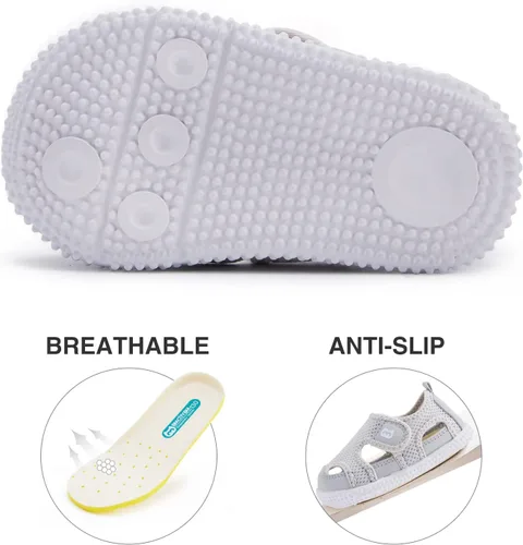 Miniatura 146 de BMCiTYBM Zapatos de bebé para niños pequeños, zapatillas de malla transpirable antideslizantes