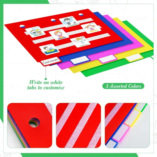 Miniatura 3 de Zhanmai 10 unidades de libros de comunicación separadores de carpetas de colores, herramientas pequeñas para programación visual, tarjetas de fotos
