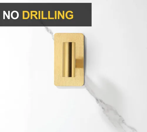 Miniatura 5 de Nolimas Ganchos adhesivos para toallas, ganchos de pared resistentes, ganchos para toallas para baño, adhesivo de acero inoxidable SUS304, ganchos