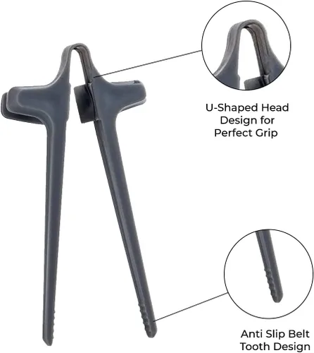 Miniatura 5 de Scooken 6 palillos de dedo para jugadores – Pinzas para agarrar aperitivos soporte en U – Utensilios para jugadores de aperitivos – Plástico