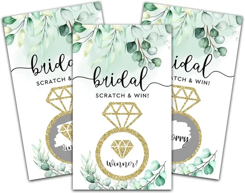 Miniatura 8 de Tarjetas de juego para raspar para despedida de soltera, boletos de lotería nupcial de flores de primavera, ideas de juegos de despedida de soltera