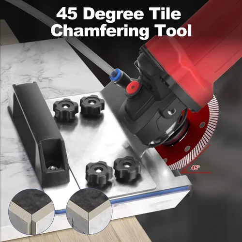Miniatura 5 de Soporte para amoladora angular para corte de bisel de 45°, herramienta de biselado de azulejos de 45 grados, herramienta de corte de azulejos