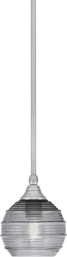 Miniatura 79 de Toltec Lighting Tallo Colgado Mini colgante, acabado de cobre negro, 3.5" cuadrado humo burbuja vidrio