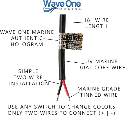 Miniatura 5 de Wave One Marine Spectrum RGBW Luz Rígida Controlador Interno LED Impermeable Luz de Cortesía Decorativa para Barco 12V Voltios RV Control