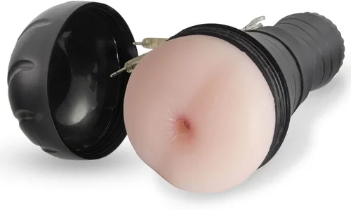 LeLuv Textura realista del ano del PDA del masturbador masculino vibrante compacto en caja negra Ano Vibrador