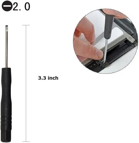 Miniatura 3 de Juego de 10 destornilladores de cabeza plana ranurados de 0.079 in para teléfono celular, iPhone, Samsung, tableta, portátil, juegos de PC