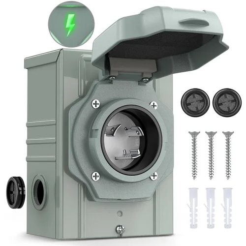 Miniatura 16 de Nilight Caja de Salida de Energía para RV de 30AMP, Receptáculo NEMA TT-30R de 125V, Servicio Pesado, Preperforado, Listado ETL, Caja Cerrada Caja