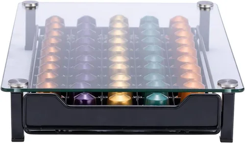 Miniatura 6 de Soporte para almacenamiento de cápsulas de café, organizador de cajones originaline, cristal templado (50 cápsulas)