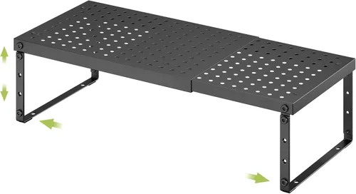 RUILALIFE Estante organizador de gabinete expandible con altura ajustable, estante organizador de encimera de cocina apilable, elevador de estante