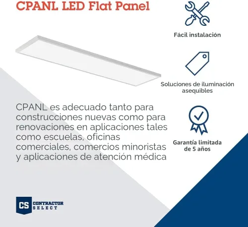 Miniatura 2 de Lithonia Lighting CPANL 1x4 Luz de panel plano LED, panel de luz LED de 1 pie x 4 pies, lámpara de techo, 4000 lúmenes, CCT conmutable