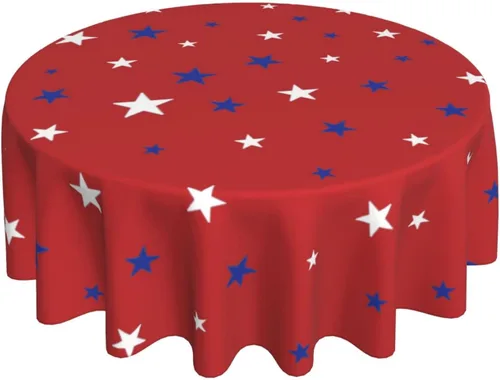 Miniatura 39 de BETGINY 4th of July Tablecloth Square 60x60 Inch,White Red Blue Patriotic Stars Table Cloth,Stain Resistance Polyester American Independence Day