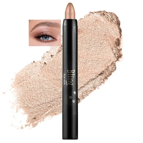 Miniatura 17 de Boobeen Lápiz de sombra de ojos impermeable, lápiz de sombra de ojos en crema brillante para maquillaje de ojos con purpurina, fácil de usar (012#)