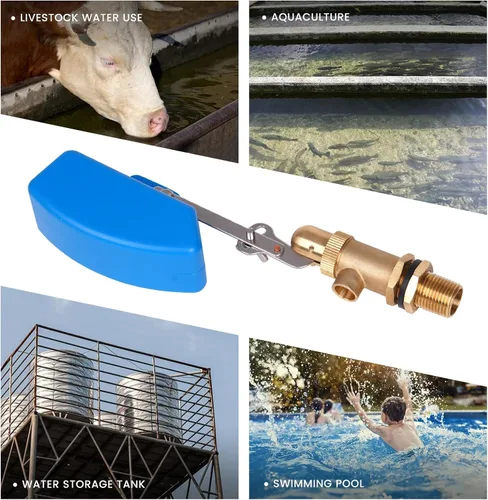 Miniatura 8 de Válvula de flotador de latón de 1/2 pulgada, válvula de bola flotante de agua con brazo ajustable, válvulas de flotador de tanque de agua de llenado