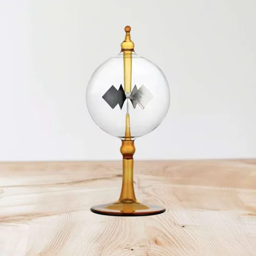 Miniatura 3 de Molino de viento de vidrio solar Crookes hecho a mano para fiesta, decoración del hogar, regalo L (naranja)