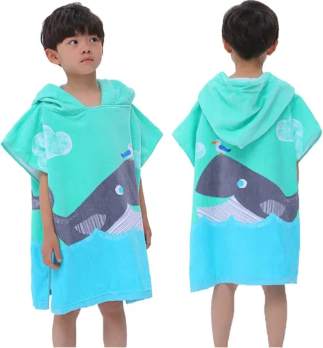 Miniatura 21 de BANGSAUR Toalla con capucha para niños, baño o playa, toallas de algodón suave para niñas, absorbente envolvente de piscina con capucha, poncho bata