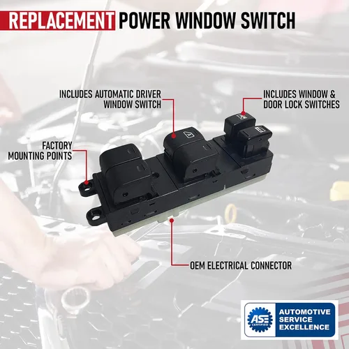 Miniatura 4 de Interruptor de elevalunas eléctrico para Nissan Frontier, Nissan Xterra – Sustituye a modelos 25401-EA003-2005, 2006, 2007, 2008, 2009, 2010, 2011