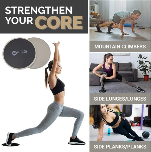 Miniatura 2 de Limm Deslizadores de núcleo para entrenar – Deslizadores de ejercicio fitness, estabilidad, abdominales, piernas y cuerpo completo (juego de 2)