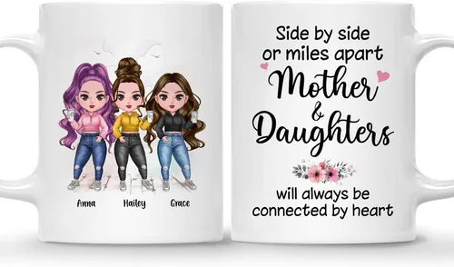 Miniatura 23 de Gossby Taza personalizada para madre y 1 hija, como madre como hija, regalos para madre, mejores tazas de café para madre, taza personalizada