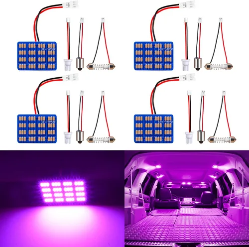 Miniatura 9 de AUXLIGHT Accesorios de luces LED para interior de automóvil con adaptadores de festoon 194 168 T10 / BA9S / DE3175 6418 211-2 578 Festoon