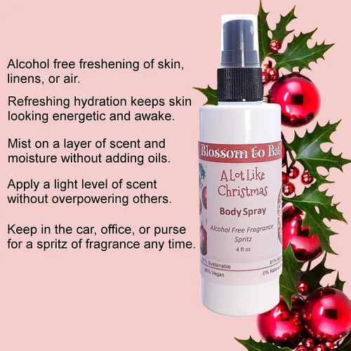 Miniatura 3 de Blossom to Bath A Lot Like Christmas Body Spray (4 onzas) - Fragancia sin ftalatos - Energiza la piel con un aroma dulce picante